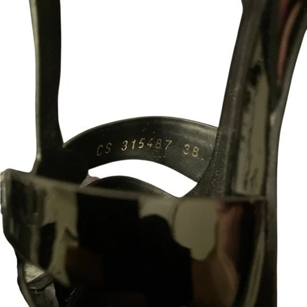 Saint Laurent Women's Nero Leather Vitello Vernice Soft Heels Size EU38 (US 8)‎ - Picture 14 of 15